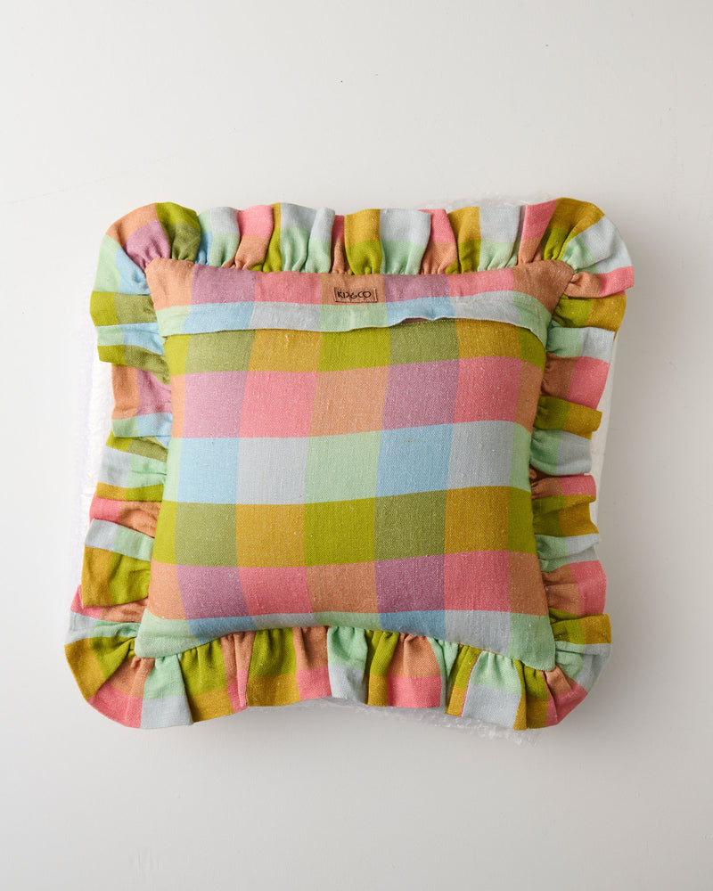 Florida Tartan Frill Upholstery Cushion