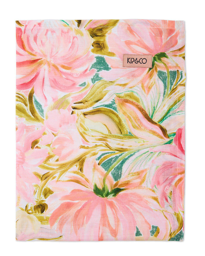 Warm Floral Breeze Tea Towel