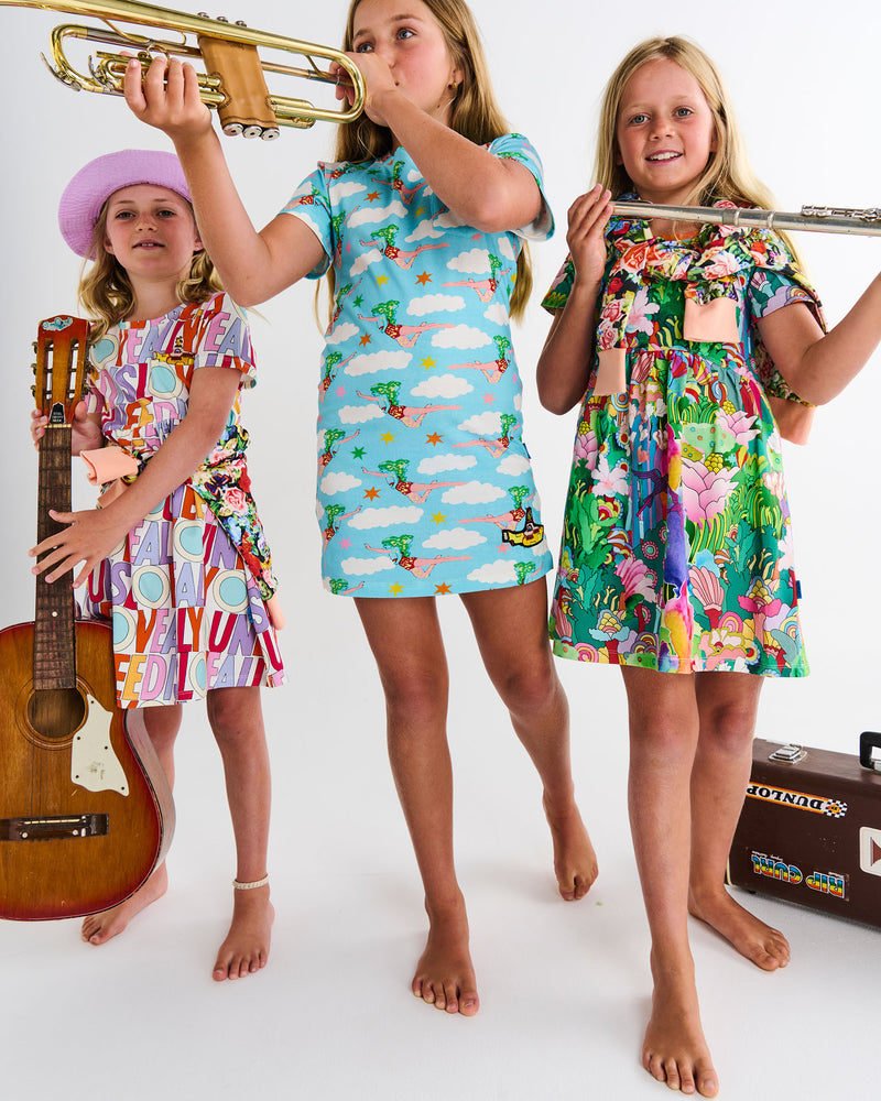 Kip&Co x The Beatles Big Flower Dreamscape Organic Cotton Everyday Dress