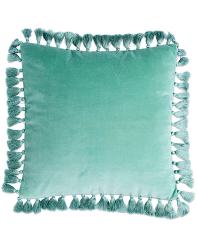 Pistachio Velvet Tassel Cushion