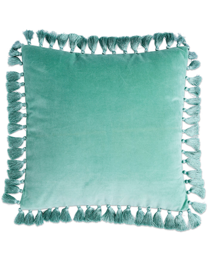 Pistachio Velvet Tassel Cushion