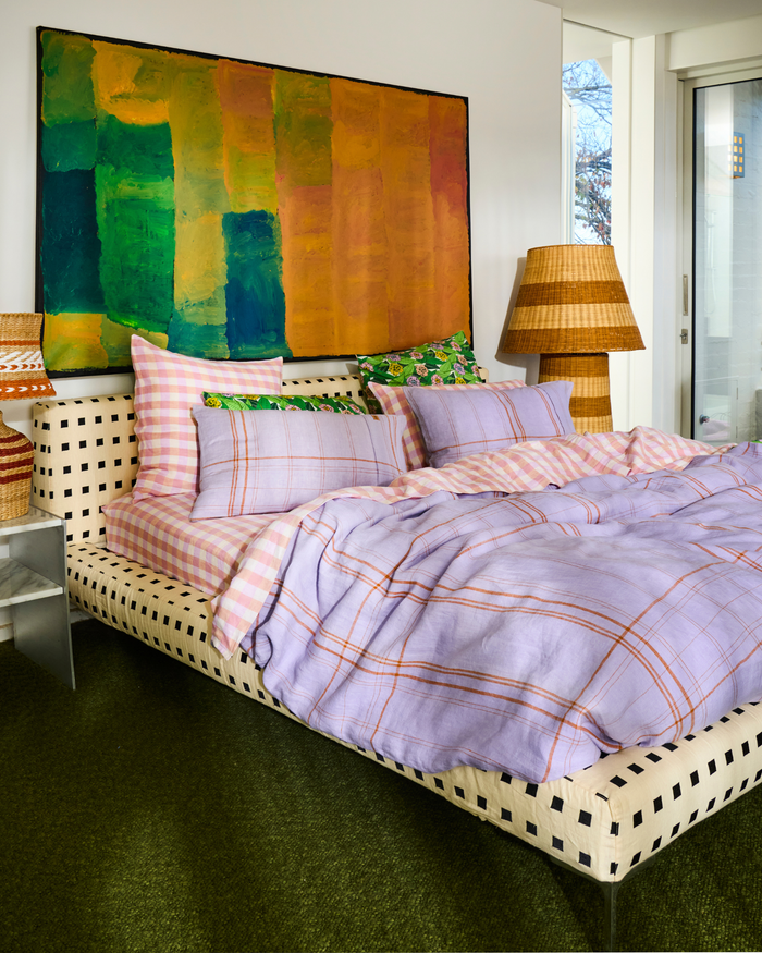 Santa Monica Tartan Linen Quilt Cover