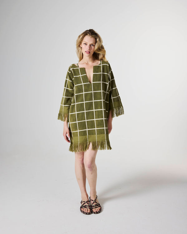Avocado Check Adult Resort Beach Dress