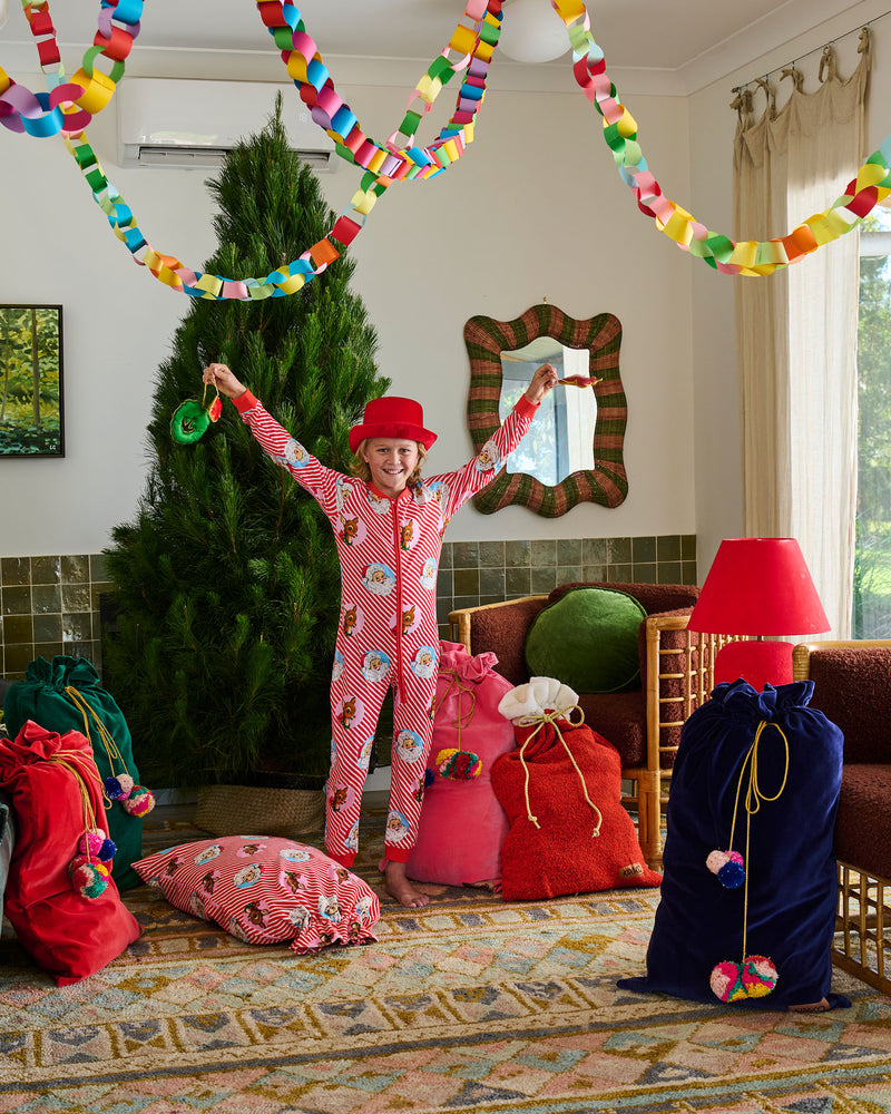 I Love Christmas Spot Kids Organic Cotton Pyjama Onesie