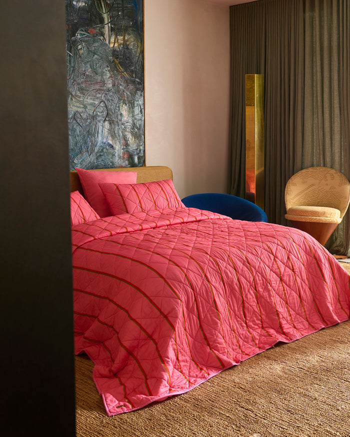 Wategos Soiree Stripe Organic Cotton Quilted Bedspread