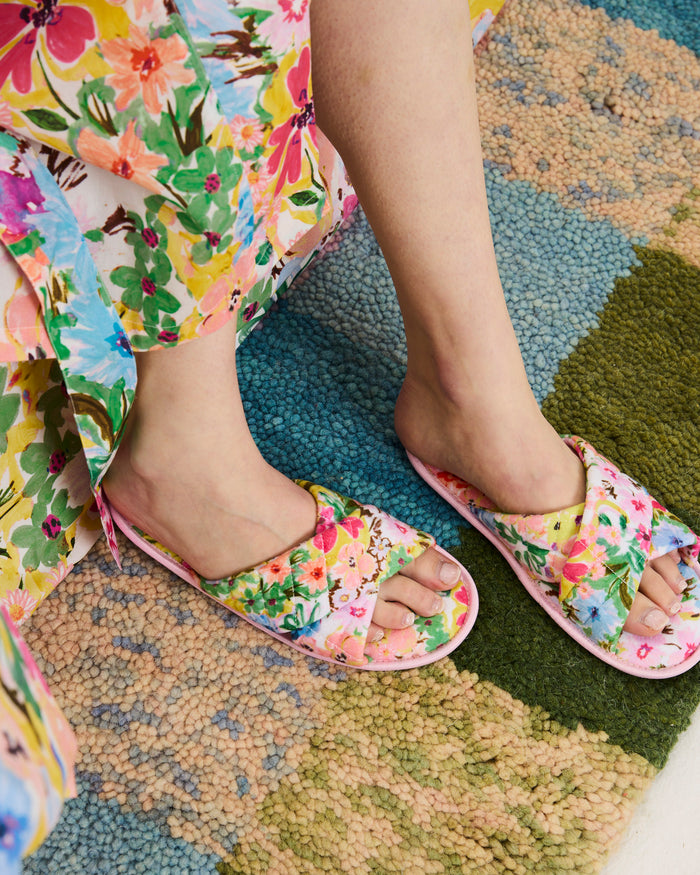 Alfresco Quilted Velvet Adult Slippers
