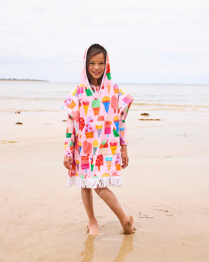 Gelato Printed Kids Terry Poncho