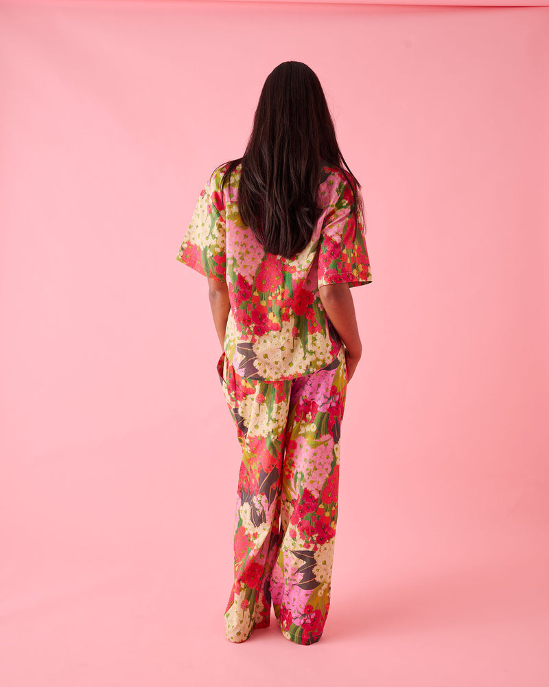 Australian Bush Blossom Adult Organic Cotton Short Sleeve Shirt & Pant Pyjama Set