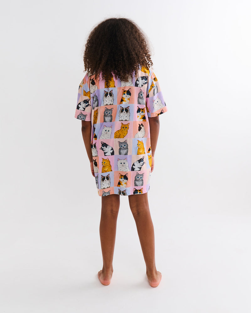 Kitty Cat Teen Organic Cotton Oversize T-shirt Nightie