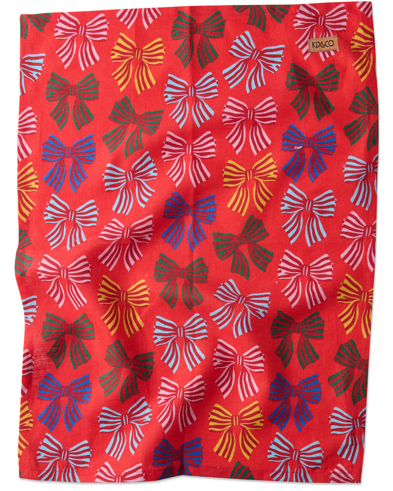 Festive Bow Tea Towel