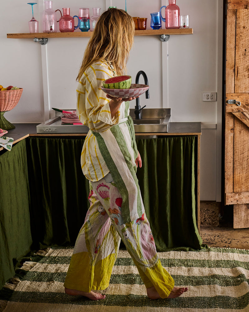 Moss Stripe Apron