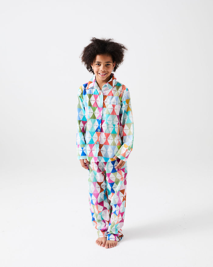 Kip&Co x Anna Spiro Turkish Delight Kids Organic Cotton Long Sleeve Shirt & Pant Pyjama Set