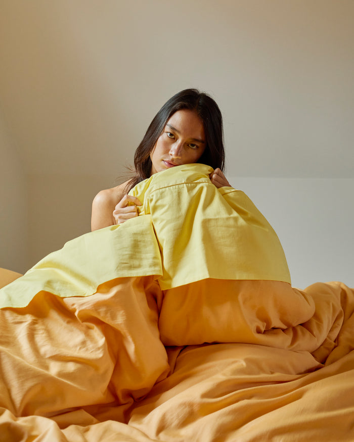 Glow In Lemon Bamboo Cotton Flat Sheet