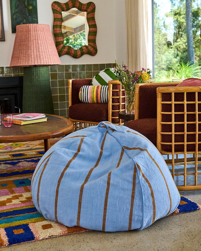 Como Stripe Woven Beanbag