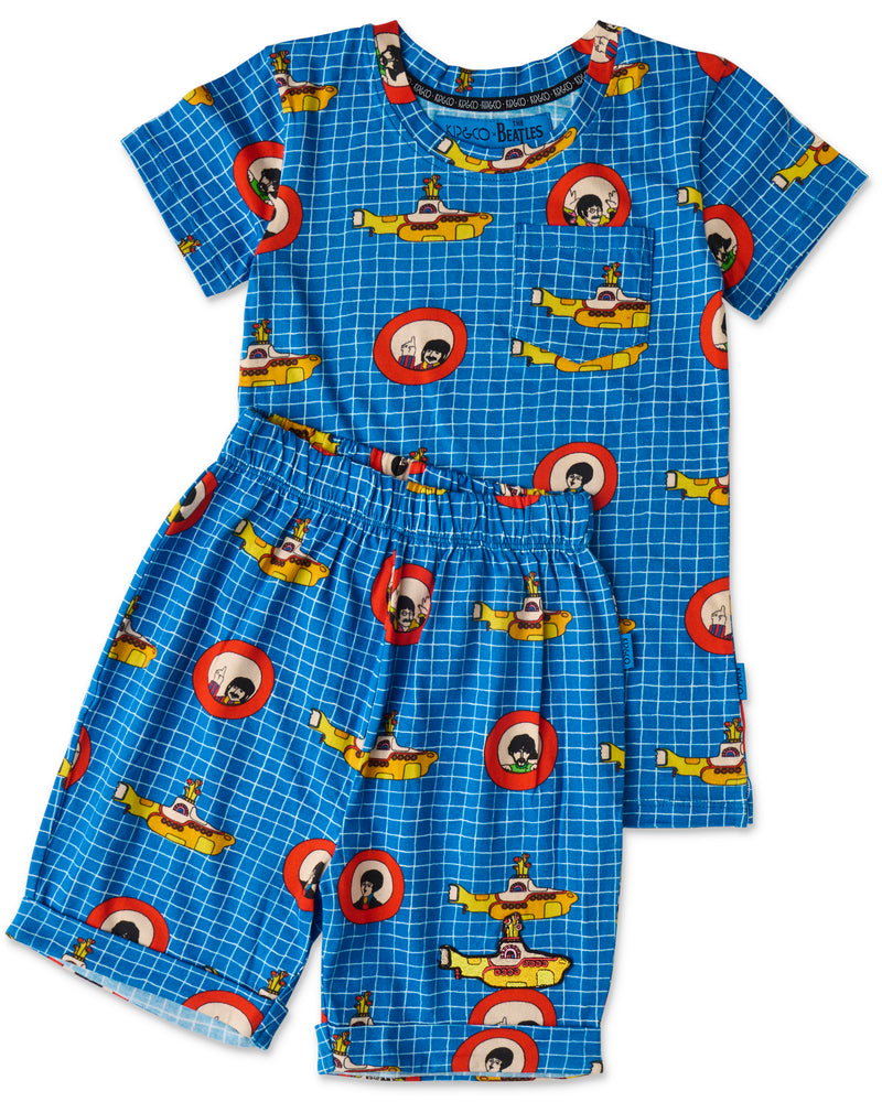 Kip&Co x The Beatles Yellow Submarine Kids Organic Cotton Short Sleeve Tee & Short Pyjama Set