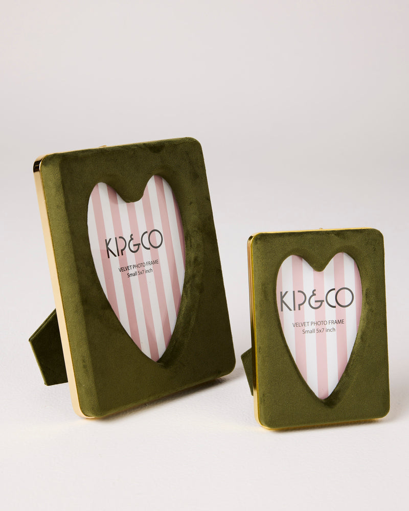 Campsite Heart Velvet Photo Frame