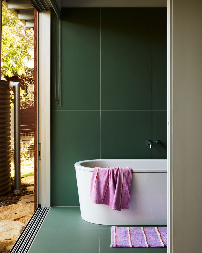 Lavender Field Stripe Bath Mat
