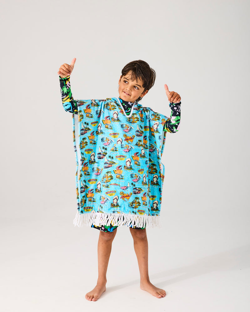 Kip&Co x Mambo Mambo World Printed Kids Terry Poncho