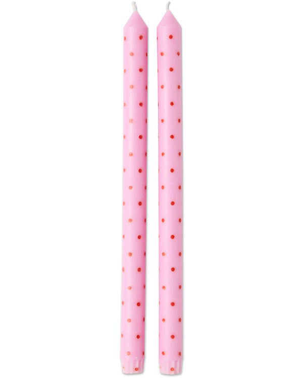 Kiss Me Polkadot Dinner Candle 2P Set