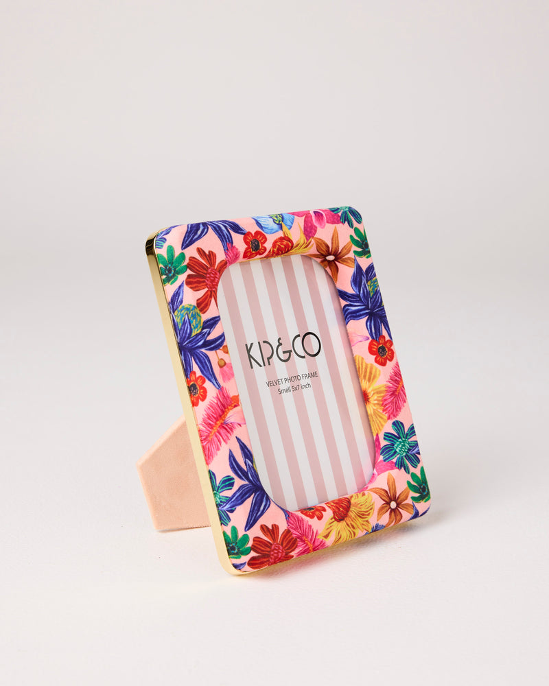 Wild Flowers In Bloom Oval Velvet Photo Frame