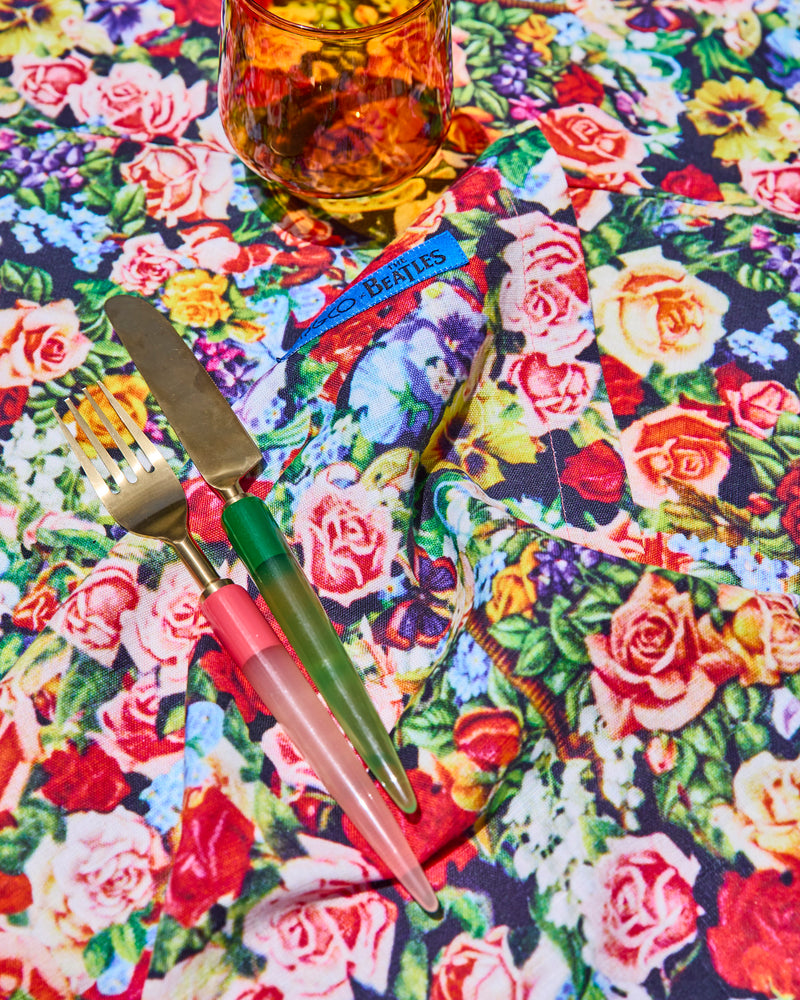 Kip&Co x The Beatles Pepperland Roses Linen 4P Napkin Set