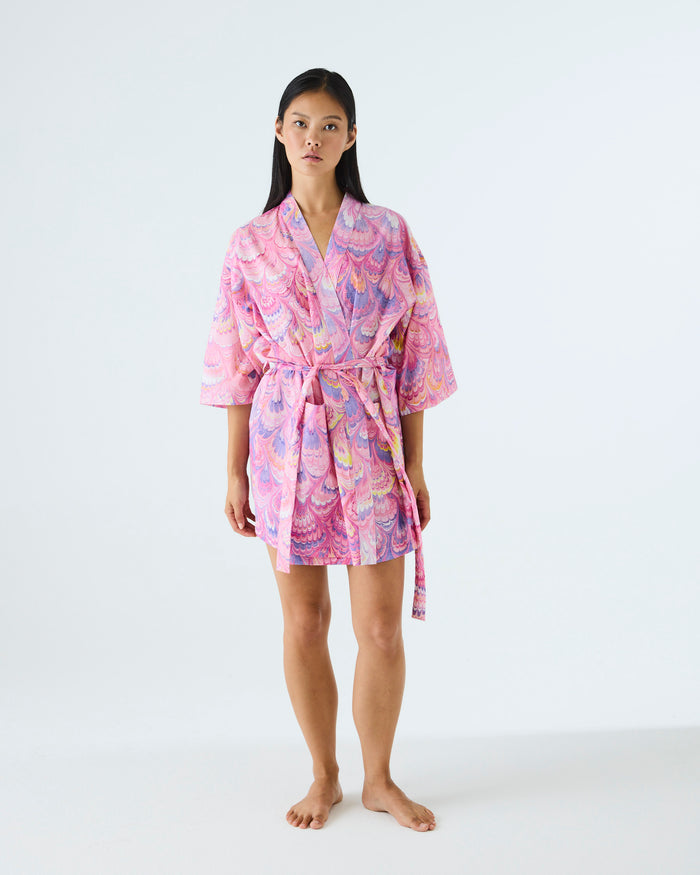 Kip&Co x Romance Was Born Cosmic Marble Organic Cotton Mini Robe