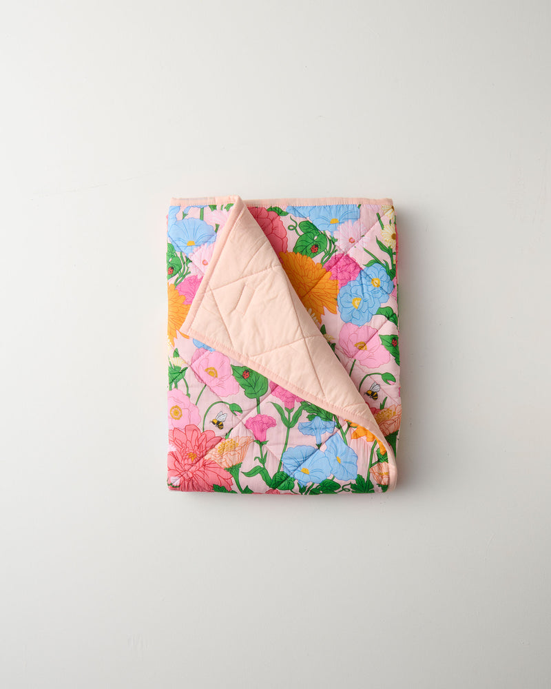 Follow The Sun Organic Cotton Quilted Cot Bedspread