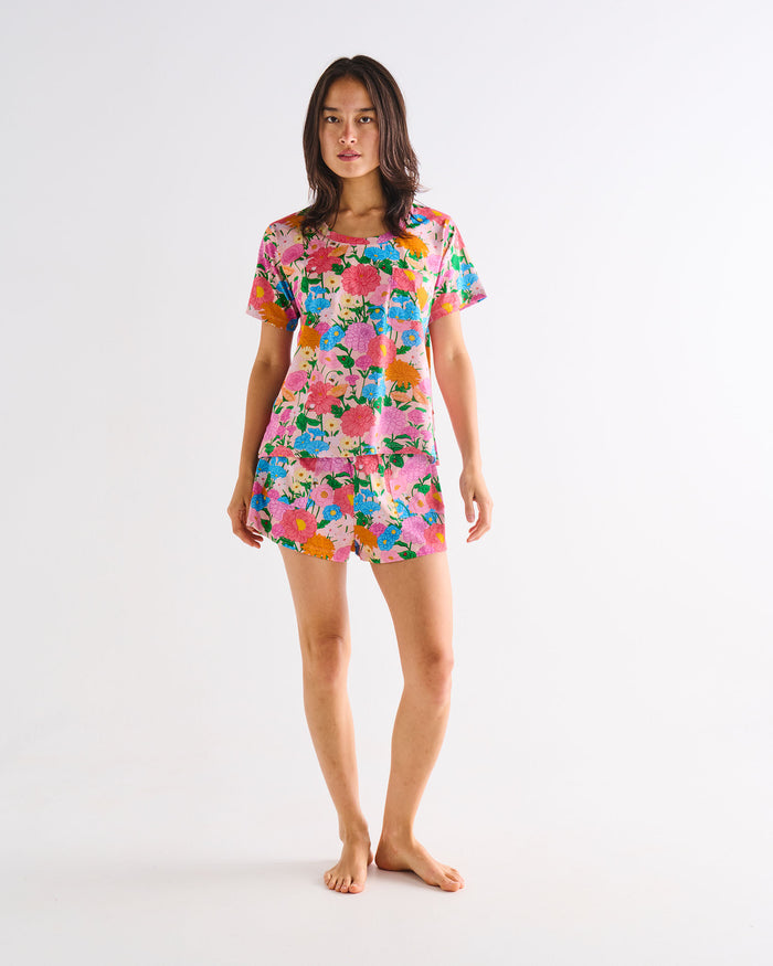 Follow The Sun Adult Organic Cotton Short Sleeve T-Shirt & Shorts Pyjama Set