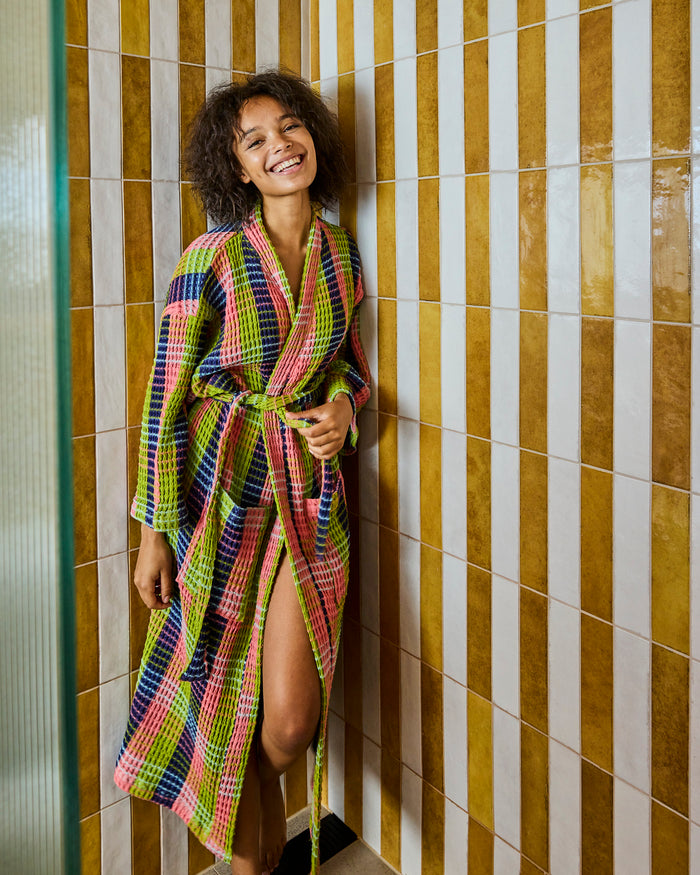 Florida Tartan Waffle Bath Robe