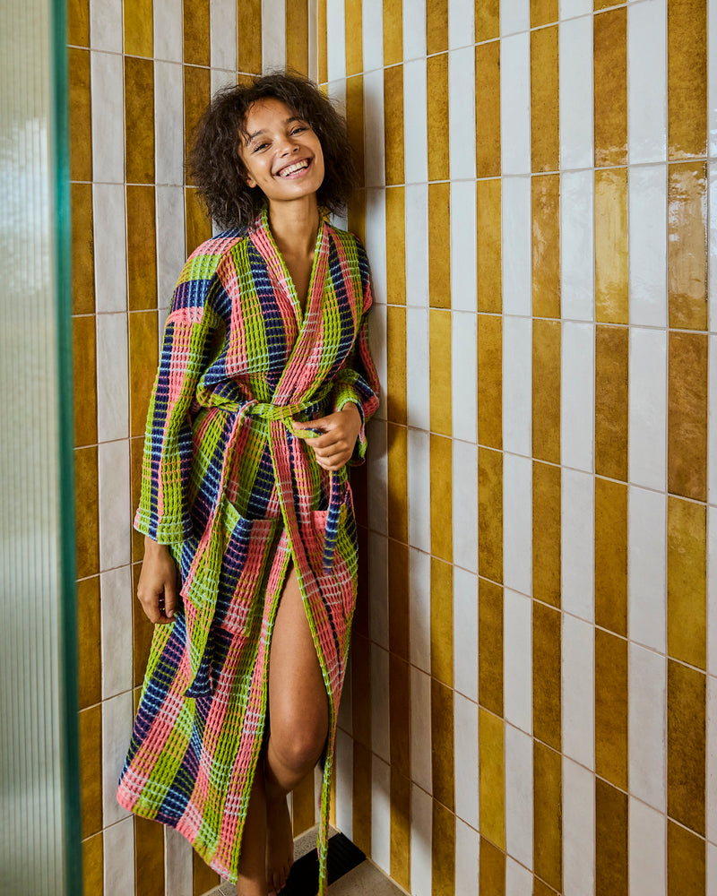 Florida Tartan Waffle Bath Robe