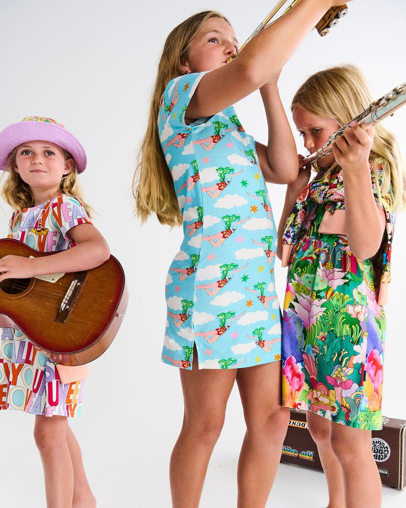 Kip&Co x The Beatles Lucy In The Sky With Diamonds Kids Organic Cotton Short Sleeve Nightie