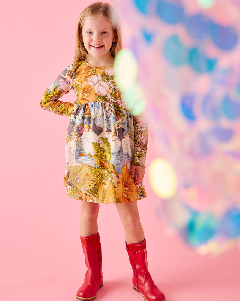white christmas dresses Fairy Dress in Cotton Olive Floral / Xs main image 0