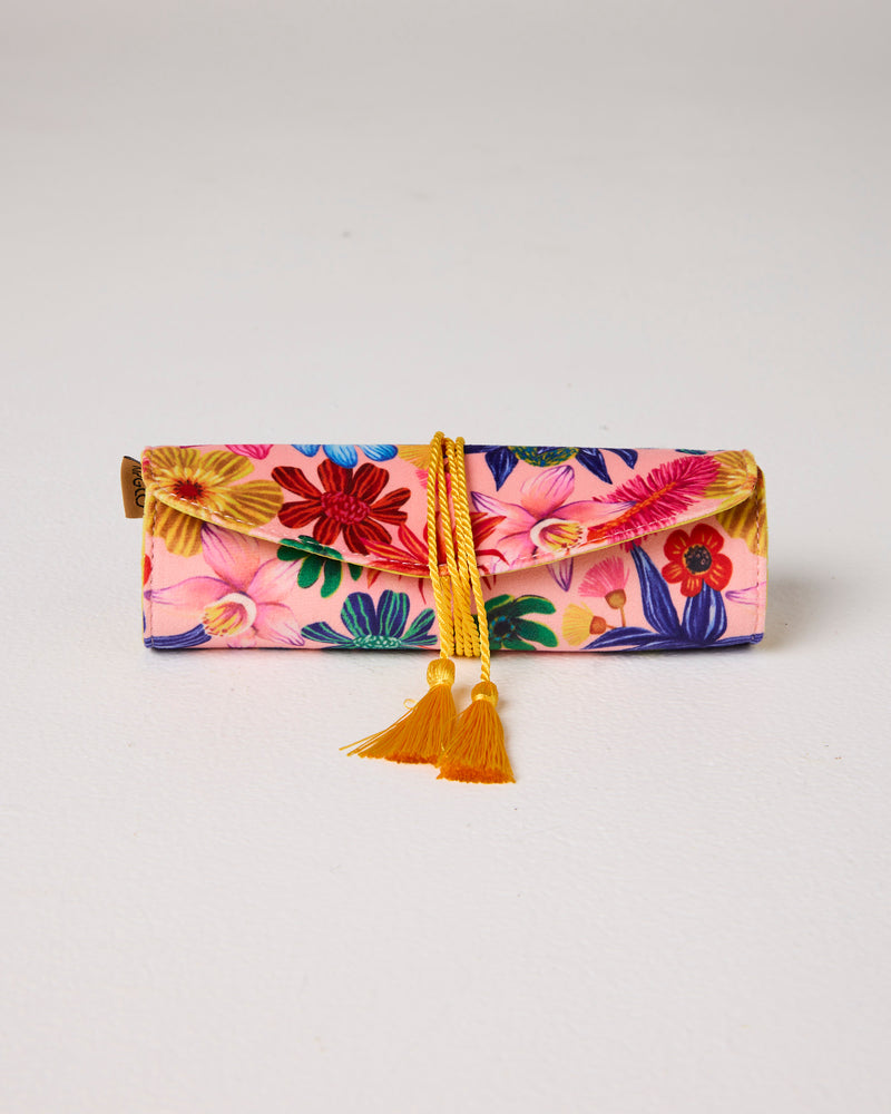 Wild Flowers In Bloom Velvet Jewellery Roll