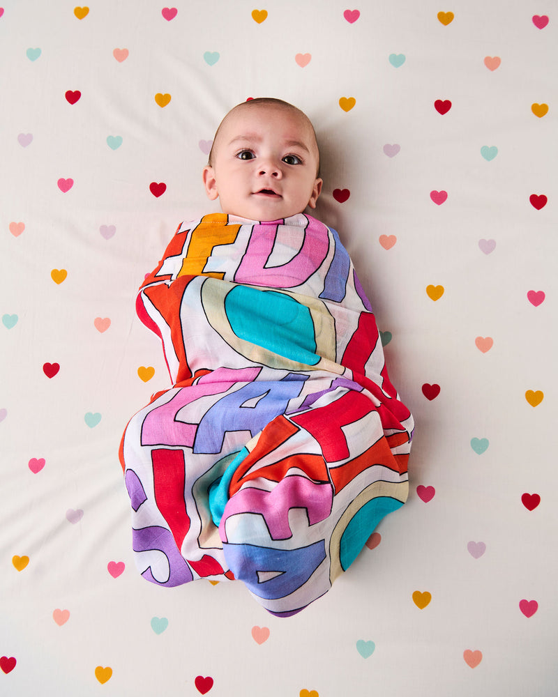 Kip&Co x The Beatles All You Need Is Love Bamboo Swaddle