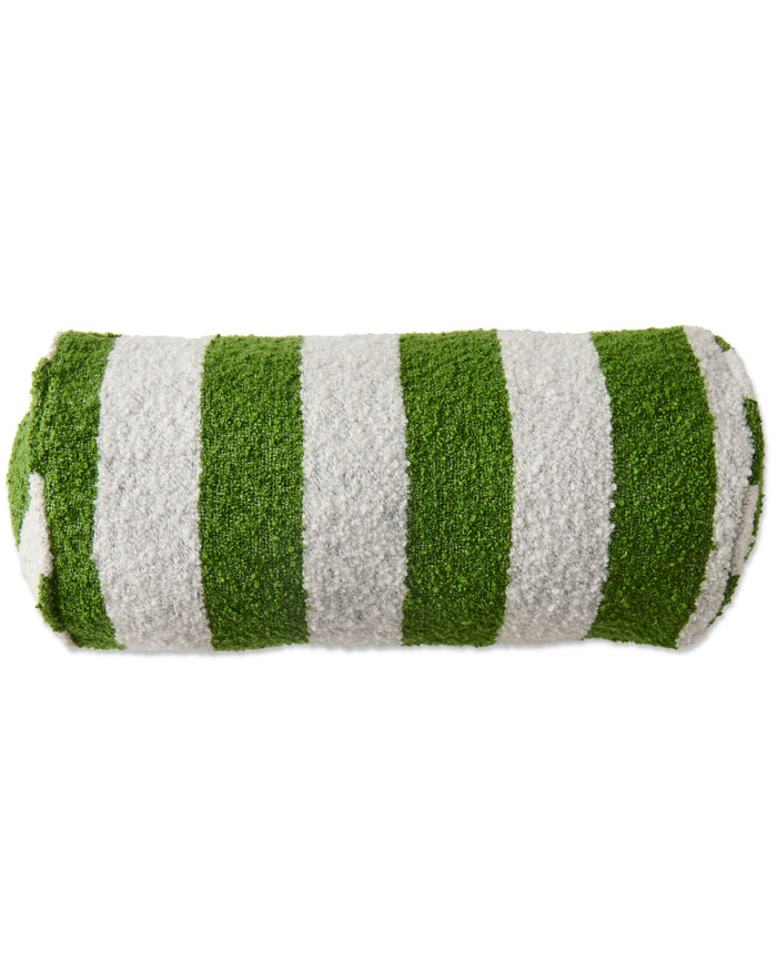 Moss Stripe Boucle Bolster Cushion