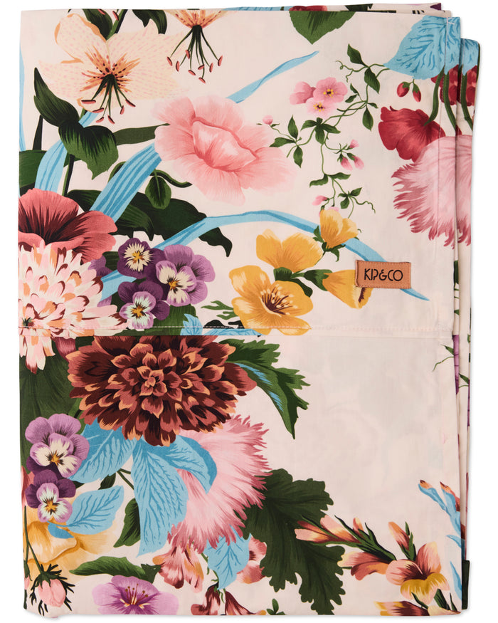 Belle Floral Organic Cotton Flat Sheet