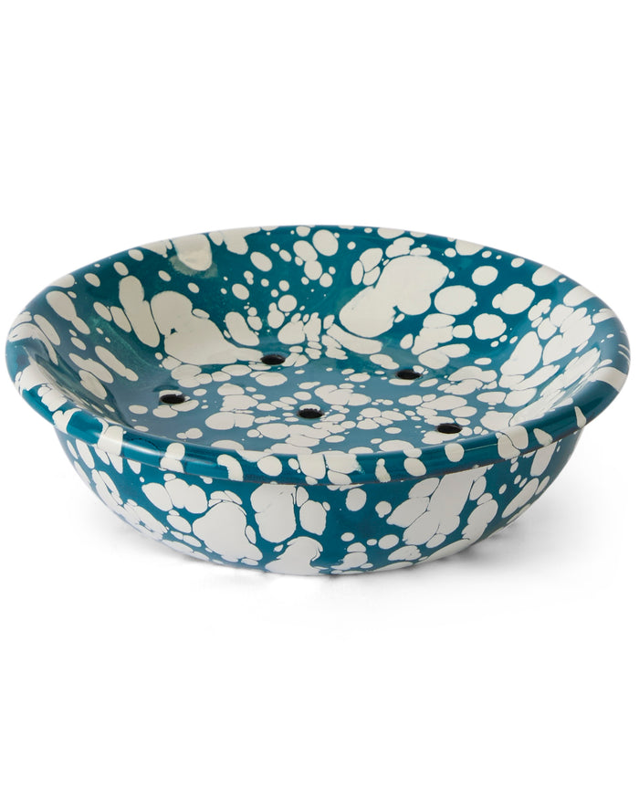 Milos Blue Enamel Soap Dish