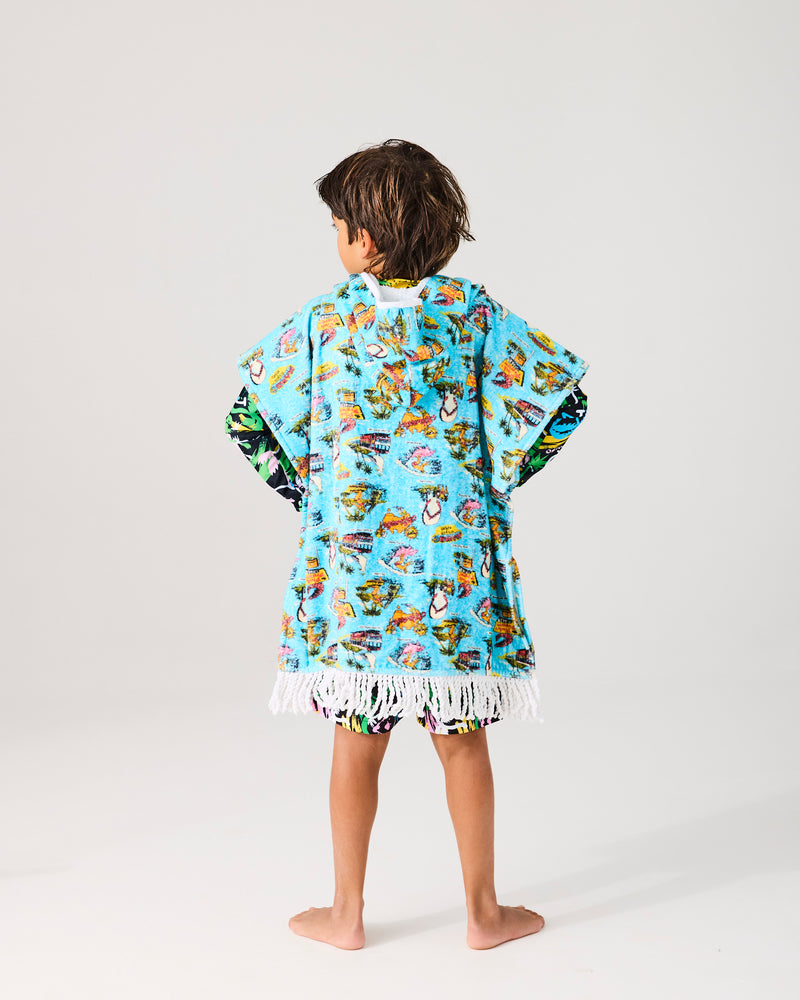 Kip&Co x Mambo Mambo World Printed Kids Terry Poncho
