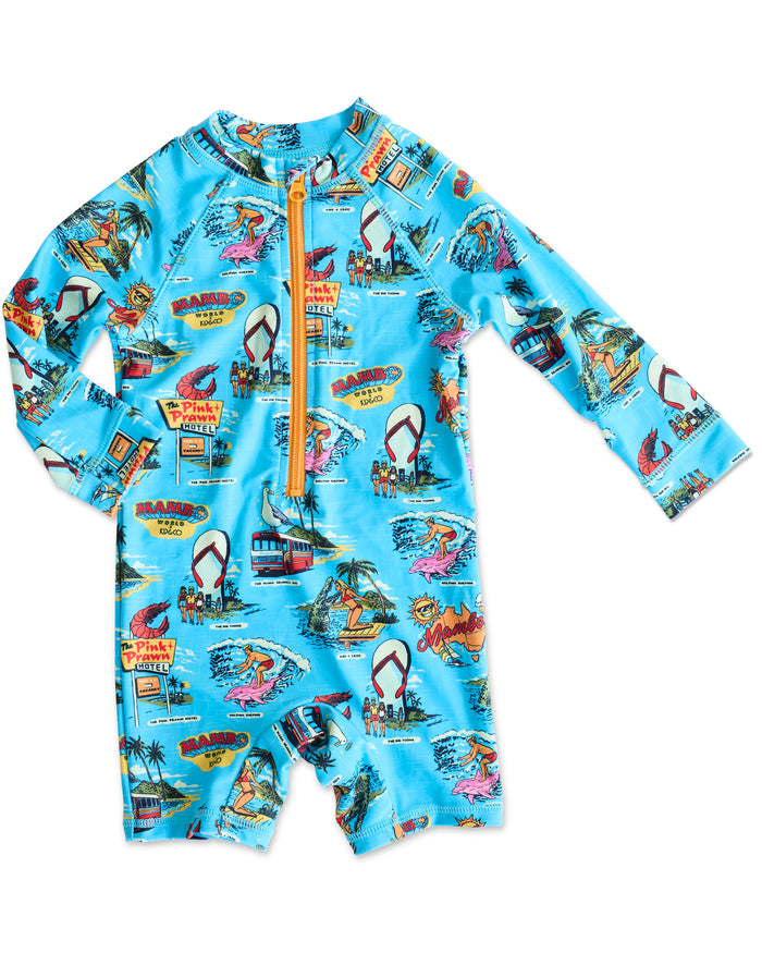 Kip&Co x Mambo Mambo World Baby Long Sleeve Zip Bathers