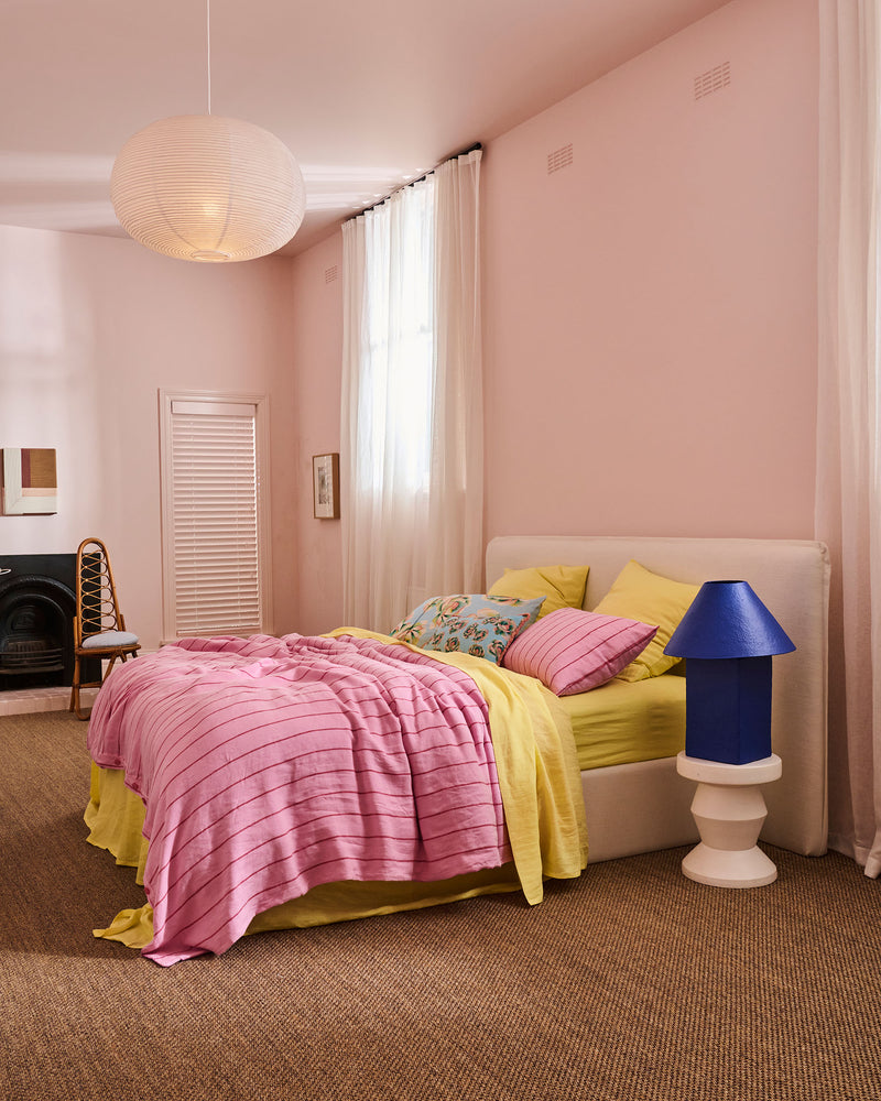 Lemon Butter Linen European Pillowcases