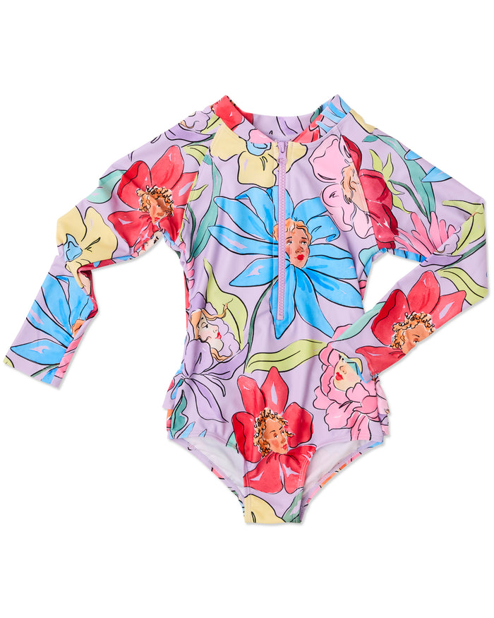 Flower Girls Long Sleeve Bathers
