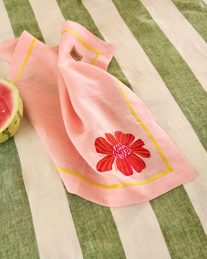 Wild Flower Embroidered 4P Napkin Set