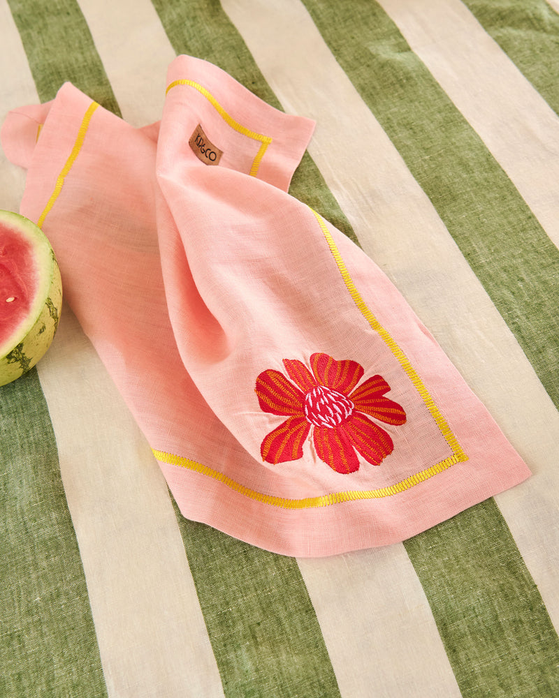 Wild Flower Embroidered 4P Napkin Set