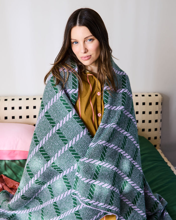 Alpine Violet Check Blanket