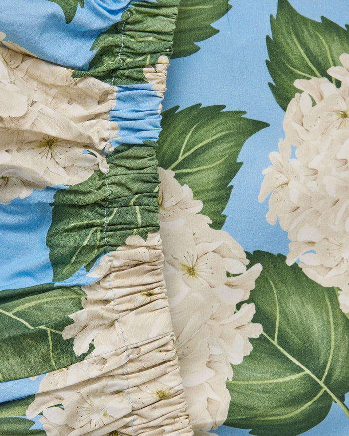 Hydrangea Blue Organic Cotton Fitted Sheet