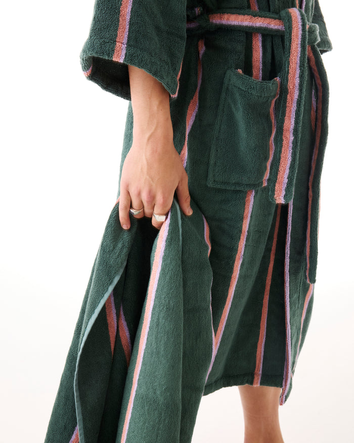 Wakame Crush Stripe Bamboo Terry Bath Towel