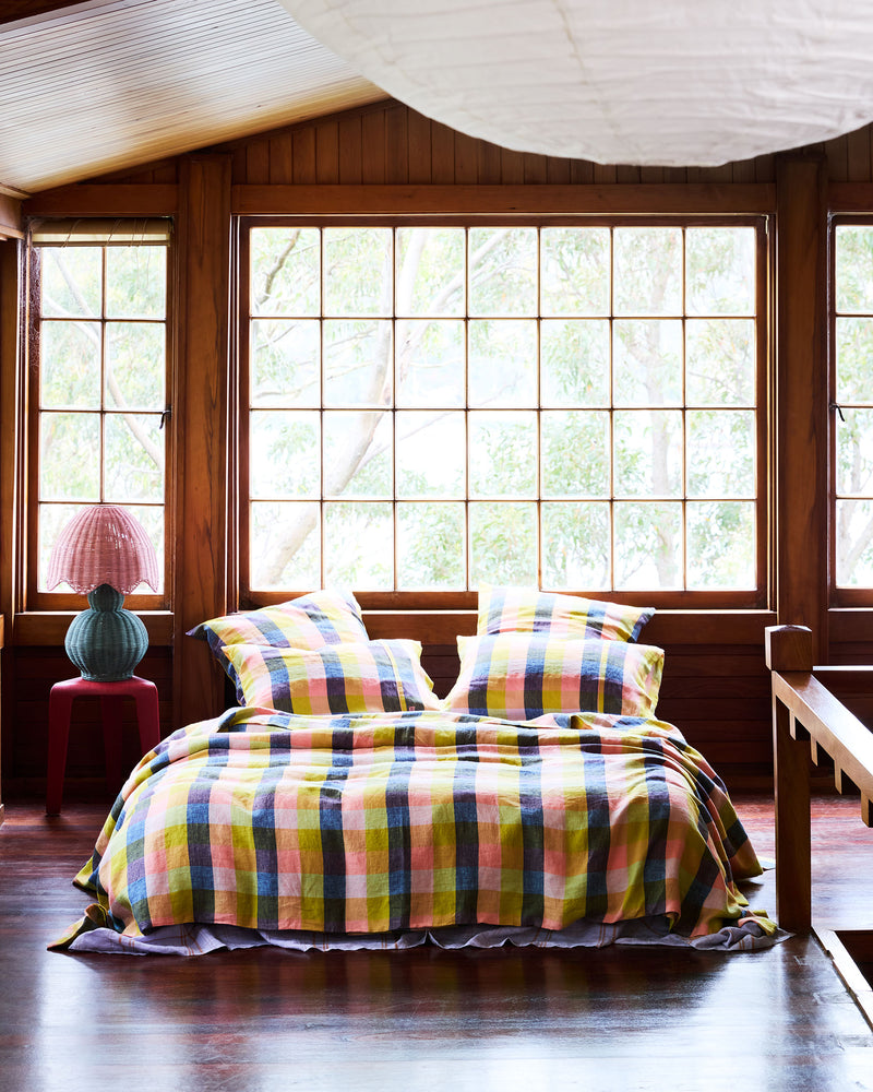 Florida Tartan Linen European Pillowcases