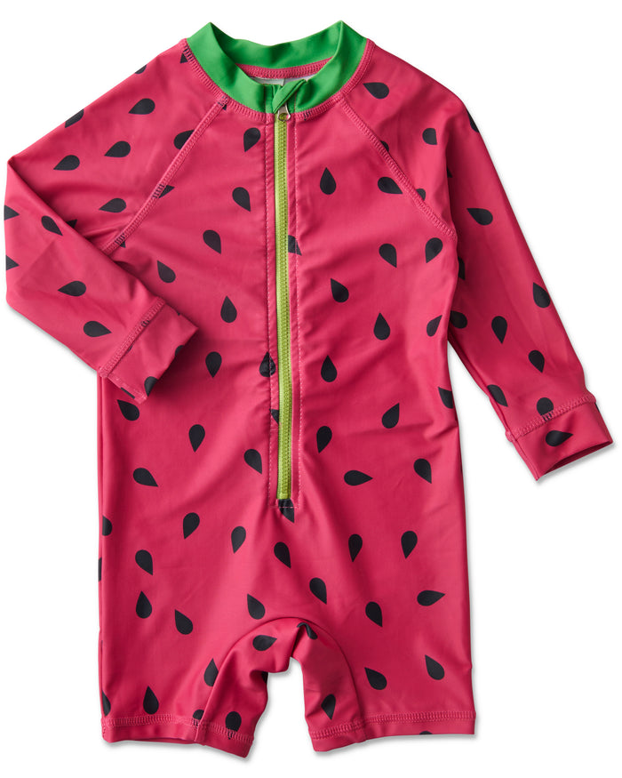 Melon Baby Long Sleeve Zip Bathers