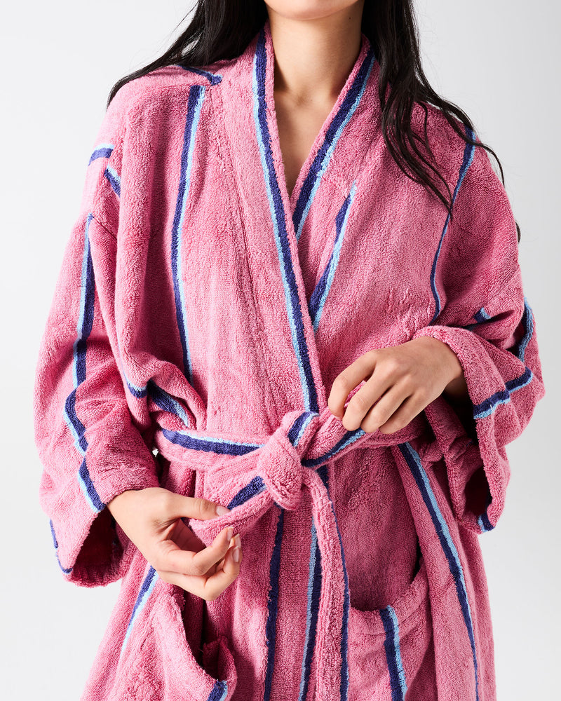 Blushing Stripe Bamboo Terry Bath Robe – Kip&Co