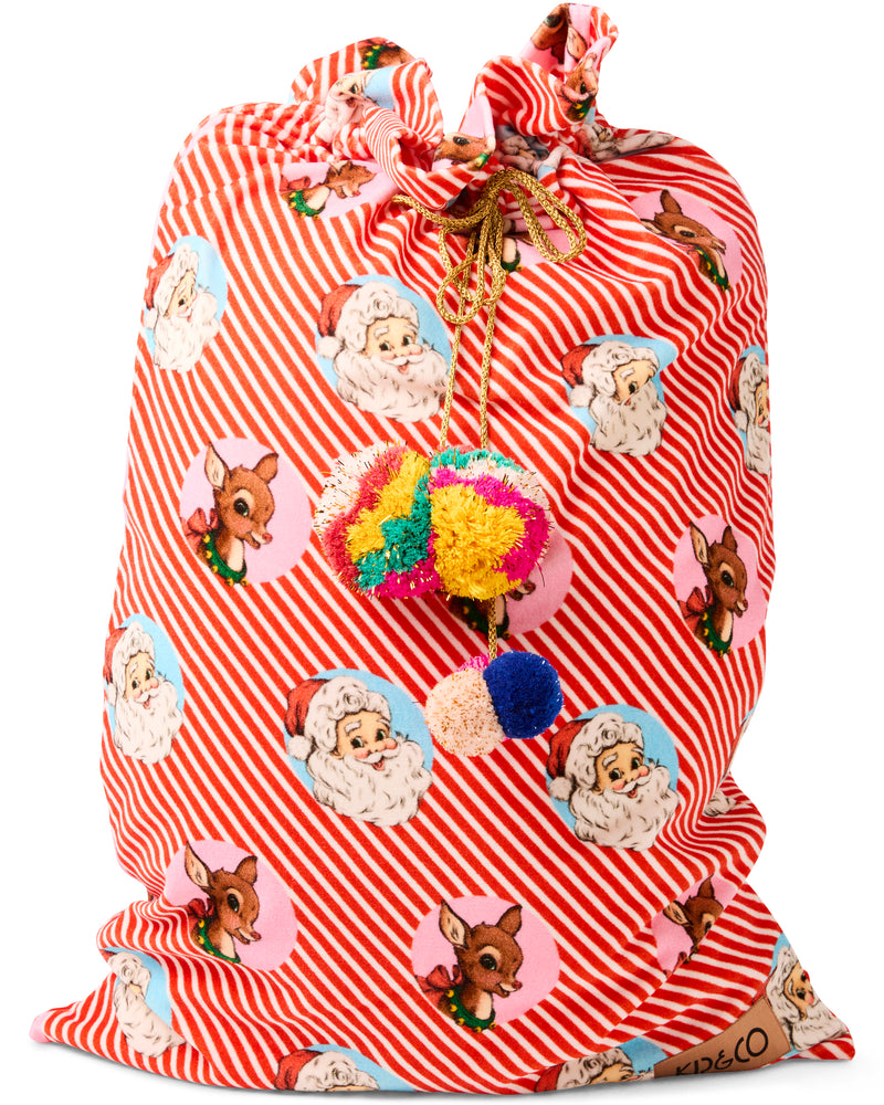 I Love Christmas Spot Velvet Santa Sack